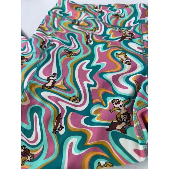 "DISNEY" Leggings Chip & Dale Swirl Multicolor SZ 1X Workout Gym  Exercise Yoga - Picture 4 of 12